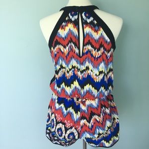 Body Central Romper Women's Large Summer Fun Style Button Back Tank Top Shorts